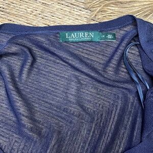 Lauren Ralph Lauren Navy Button-Front Cardigan – Size 1X